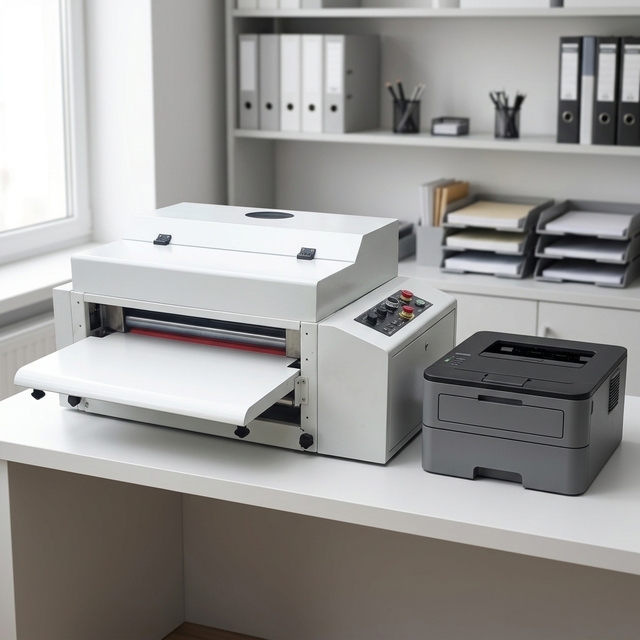 New Semi-Automatic 320MM Laser Printing Coating Machine with IR Lamp Dry Way 0-8m/min Speed & 10mm Thickness