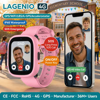 Retour à l'école - Montre connectée pour enfants LAGENIO K3 4G - Appel vidéo - Appel vocal - Carte SIM - SOS - GPS Tracker - IP68 - Autonomie de 2 à 3 jours - Montre pour enfants certifiée CE
