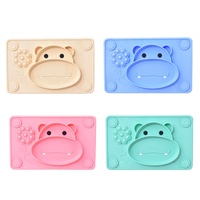 Vaisselle en gros Assiette d'alimentation pour enfants Assiette à dîner pas facilement déformée Assiette d'aspiration pour bébé en silicone de qualité alimentaire