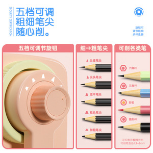 Deli VB158 Pencil Sharpener Automatic Lead Feeding For Art Sketching Student Use Geometric Design Plastic Manual Operation - Product Image 5