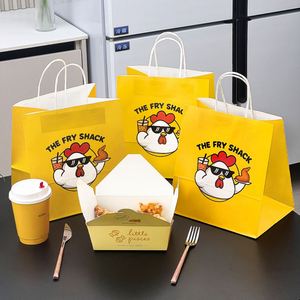 Bolsas de Papel Kraft Desechables, Reciclables, Biodegradables y Ecológicas con Logotipo Impreso Personalizado para Empacar Comida, Pollo Frito y Comida para Llevar - Product Image 6