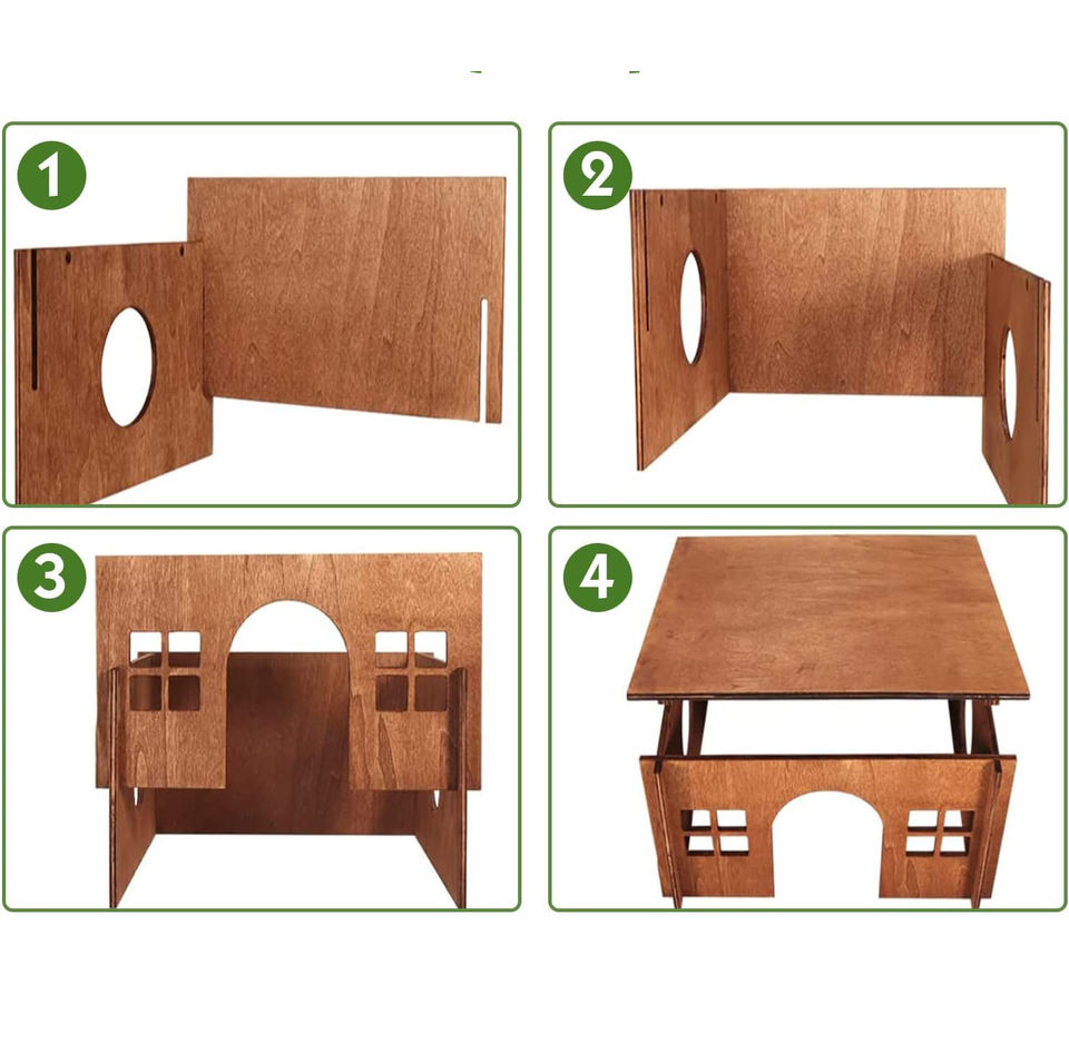 Wooden Rabbit Hideout Wholesale Detachable Large Bunny House Plush Mats ...