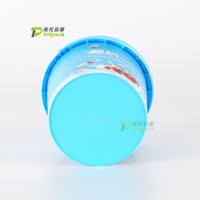 Boîte de rangement pour biscuits de 1,3 L en plastique réutilisable, imprimé IML, seau en plastique pour popcorn, emballage personnalisé avec poignée