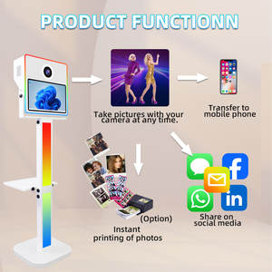 Coque de photomaton DSLR à écran tactile de 15,6 pouces compatible avec <span class=keywords><strong>imprimante</strong></span> et appareil <span class=keywords><strong>photo</strong></span> pour <span class=keywords><strong>location</strong></span> de machine Phorobooth pour fêtes et selfies - Product Image 5