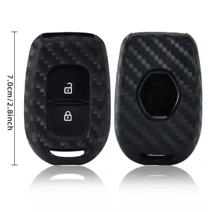 Funda de silicona para llavero con <span class=keywords><strong>2</strong></span> botones, funda protectora para Renault Clio Modus Clio <span class=keywords><strong>Dacia</strong></span> Sandero Logan <span class=keywords><strong>Duster</strong></span> Dokker 2021 2020 <span class=keywords><strong>2019</strong></span> - Product Image 6