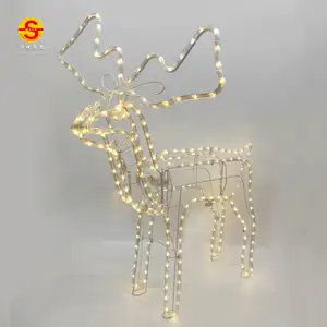 3D 사슴 결혼식 실내 사용 크기 95*100cm 순록 벽 장식 네온 조명 네온 크리스마스 조명