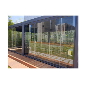 Puertas Corredizas de Aluminio para <span class=keywords><strong>Terraza</strong></span> sin Marco, Cortina de Vidrio, Puertas Plegables, Pared Divisoria Interior, <span class=keywords><strong>Puerta</strong></span> de Vidrio de Aluminio - Product Image 1