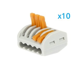 10 connettori elettrici riutilizzabili facili da usare, 5 leve con 10 morsetti a molla - Product Image 2
