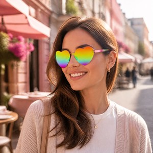 Trendy Heart Sunglasses Cute <b>Love</b> Shape Shades for Party Date Valentine <b>Gift</b> - Product Image 4