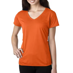 T-<span class=keywords><strong>shirt</strong></span> <span class=keywords><strong>Femme</strong></span> Respirant à Manches Courtes et <span class=keywords><strong>Col</strong></span> en <span class=keywords><strong>V</strong></span>, 100 % Coton, Personnalisable avec Logo et Impression, Vierge et Uni - Product Image 3