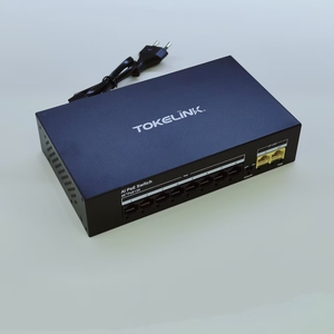 TOKELINK TK-RF0802P-SX Commutateur PoE AI 8 ports 10/100 Mbps 8 PoE + 2 ports Uplink RJ45 Extension 250 m IEEE802.3af/at Non géré pour caméra IP - Product Image 6