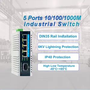 Gigabit 1 Optical 4 Electrical Low Power Technology Industrial Ethernet Switch With SFP Slot TP