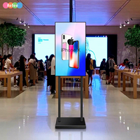 Pantalla Digital LCD Inteligente Portátil Android para Interiores, Monitor de TV con Resolución FHD, Instalación con Soporte, para Centros Comerciales