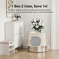 OEM&ODM Nouvelle version améliorée Bac à litière 3 en 1 XL fermé durable en acier inoxydable de style pot avec couvercle pour grands chats