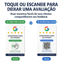 Carte NFC Google Review en portugais, PVC CR80, avec code QR, pour la demande de commentaires numériques, outil portable de collecte de commentaires professionnels