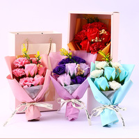 Bouquet de roses éternelles en savon, fait main, pour cadeaux, faveurs et demande en mariage pour demoiselle d'honneur, avec coffret cadeau