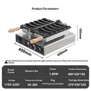 Machine à gaufres commerciale électrique <span class=keywords><strong>pas</strong></span> chère en forme de banane 1800W, 5 empreintes, antiadhésive, en acier inoxydable, pour snacks - Product Image 6
