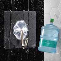 Crochets Muraux Transparents Auto-Adhésifs Robustes Support pour Cuisine Salle de Bain Accessoire pour Armoires et Salons