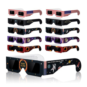 Venta al por mayor ISO 12312-2 compatible con 3D Sun Solar Eclipse gafas 100 piezas de cartón blanco gafas 3D seguras para ver el <span class=keywords><strong>sol</strong></span> - Product Image 3