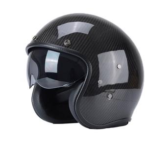 Casque ouvert 3/4 en fibre de carbone avec design rétro demi-casque et visière intégrée, état neuf, Casco De Moto - Product Image 1