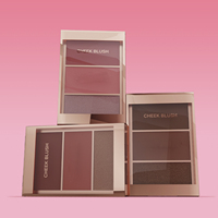 Palette de poudre illuminatrice et de contouring végétalienne trois couleurs, éclaircit les yeux, maquillage multifonctionnel 3-en-1 pour le visage