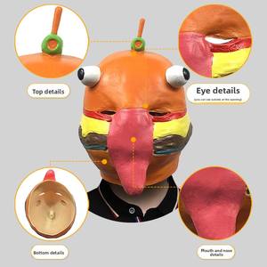 BAIGE Funny <span class=keywords><strong>Burger</strong></span> Cartoon Latex Headgear para el día de Halloween Party Performance Masquerade Spoof Film and Television Mask Props - Product Image 3