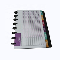Anillas de encuadernación de tela negra de PVC de tapa dura para cuadernos de hojas sueltas, con orificios tipo hongo, para proyectos DIY, discos de encuadernación redondos, hebillas, aros, regalo