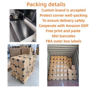 Tabla de cortar de acero inoxidable Tabla de pastelería Tabla de cortar de acero inoxidable con labio para encimera de cocina - Product Image 4