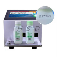 Imprimante jet d'encre de bureau Yaomatec 12,7 mm 25,4 mm pour étiquettes de date de péremption statiques et logos, idéale pour les petites bouteilles, boîtes et tubes en plastique incurvés