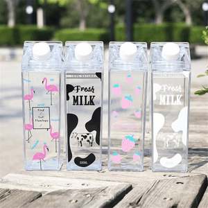 Bicycle Water Bottles Top Sale Custom Logo 1000Ml <b>Clear</b> Portable Reusable Plastic Milk Carton Water Bottle for Girls <b>Gifts</b> - Product Image 6