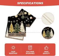 Chemin de table personnalisable en lin imprimé sapin de Noël, réutilisable et lavable, pour la décoration de table de fêtes