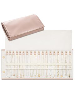 Organizador de Joyas de Viaje, Estuche Enrollable de Cuero PU para Joyas, Estuche Enrollable Suave para Guardar Collares, Plegable - Product Image 1