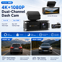 Vente directe usine : Caméra embarquée 4K double objectif avec vision nocturne, enregistrement en boucle, contrôle par application, capteur G, mode stationnement et Wi-Fi intégré