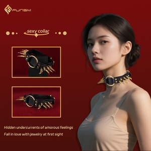 ปลอกคอหนัง BDSM แบบมีหนามสำหรับผู้หญิง ชุดบอนด์เดจเซ็กซี่ ของเล่นทางเพศสำหรับคู่รัก - Product Image 3