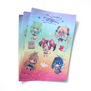 Feuilles d'autocollants décoratifs personnalisés en PVC vinyle, imperméables, avec impression mignonne, découpés, pour journal, anime et dessins animés - Product Image 2