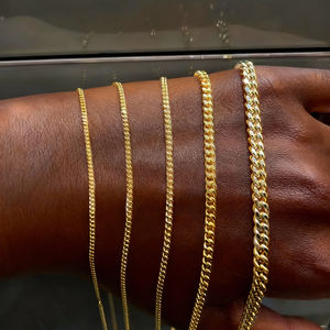 Xưởng Trang Sức Vàng Cao Cấp Bán Buôn Quà Tặng Giáng Sinh Dây Chuyền Nam Mặt Xích Cuban 45cm Vàng <span class=keywords><strong>18K</strong></span> Thật AU750 - Product Image 4