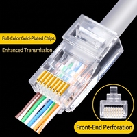 Connecteur modulaire RJ45 8P8C perforé pour câble réseau Cat5e Cat6 haute vitesse, connecteur traversant RJ45 pour ordinateur