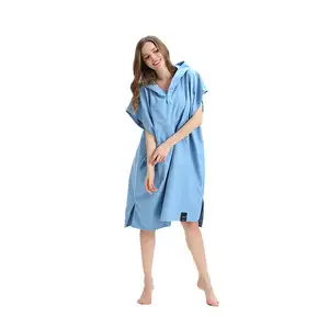 OEM ODM мягкая женская одежда для взрослых с принтом из микрофибры пончо для серфинга банное полотенце