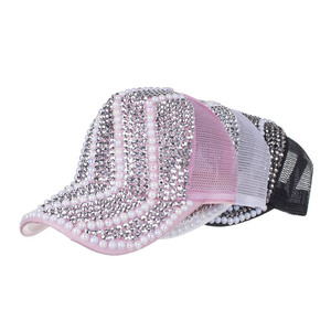 Casquette de baseball pour femme tendance avec perles et strass, chapeau brillant avec diamants, personnalité féminine, décoration en perles, casquette <span class=keywords><strong>snapback</strong></span>, gorras - Product Image 2