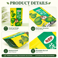 Sachets à fermeture éclair verticaux haut de gamme 2026, imprimés en héliogravure, pour fruits secs, sacs en plastique de qualité alimentaire, résistants à l'humidité, faible MOQ