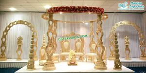 งานฝีมือไม้สุดอลังการสำหรับงานแต่งงานแบบแมนดาปในสหรัฐอเมริกา แมนดาปงานแต่งงานแบบฮินดูที่งดงาม แมนดาปงานแต่งงานแบบอินเดียที่แกะสลักด้วยไม้ในออสเตรเลีย - Product Image 4