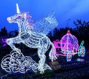 Luces LED con motivo de Reno 3D para Navidad, iluminación de trineo para centro comercial, decoración de carro de calabaza de ciervo - Product Image 5