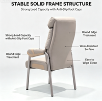 Chaise ergonomique à dossier haut pour Mahjong, avec coussin en mousse épaisse et structure métallique stable, idéale pour la salle à manger, la lecture et les clubs.