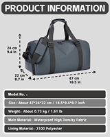Bolsa de Viaje de Lujo Unisex con Logotipo Personalizado, Gran Capacidad, Impermeable, Ecológica, de Poliéster de Alta Densidad, OEM/ODM