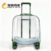 Maleta de Transporte para Mascotas con Cierre Cuadrado, Bolsa para Perros y Gatos, Material Oxford, Gran Capacidad, Portátil para Exteriores, con Cuatro Ruedas, Transpirable y Transparente
