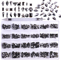 Mix Shape Nail Charms 3D Crystal Diamond Nail Decoration 24 Grid Bling Nail Art Rhinestones