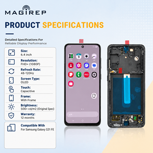 Schermo OLED Flessibile da 6,4 Pollici per Telefoni Cellulari, Sostituzione Touch Screen all'Ingrosso per <span class=keywords><strong>Samsung</strong></span> <span class=keywords><strong>Galaxy</strong></span> <span class=keywords><strong>S21</strong></span> <span class=keywords><strong>FE</strong></span> Display AMOLED - Product Image 2