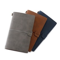 Cahier de journal en papier kraft à bracelet en cuir A6 vintage avec logo personnalisé pour les entreprises