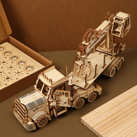 Modelo 3D de Camión Pesado Cortado con Láser, en Madera, para Decoración de Escritorio y Manualidades, en Grandes Cantidades