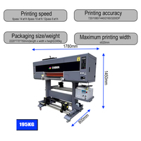 Nouvelle imprimante UV DTF portable entièrement automatique grand format A1/A2, encre UV pour logo doré, dimension d'impression 600 mm, enveloppes pour tasses, garantie 1 an